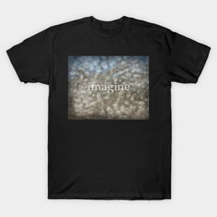 Imagine Blue And Gray Art T-Shirt